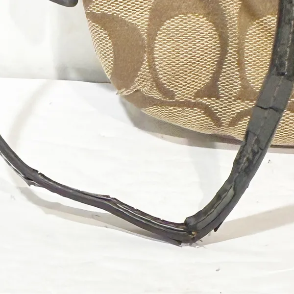 Coach Signature C Tan Canvas Wristlet Wallet Mini Bag - Image 2