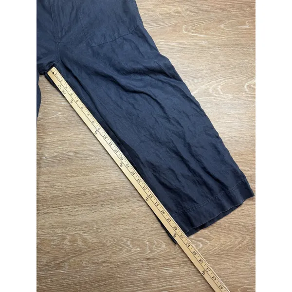 Linden Hill Womens XL 16 Black 100% Linen Jacket Pants 2 Piece Matching Set - Image 14
