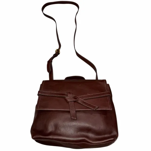 Fossil Brown Leather Willow Crossbody Satchel Bag Purse - Image 2