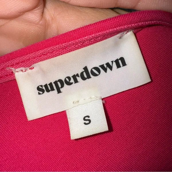SUPERDOWN Nava Asymmetrical Mini Dress One Shoulder Hot Pink‎ Small - Image 6
