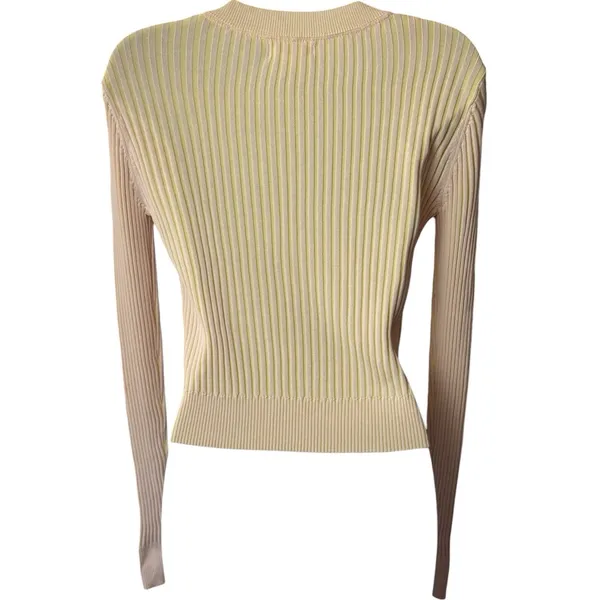 L*Space Sundown Cardigan Pink and Yellow Ribbed Cardigan‎ Dainty Feminine M - Image 5