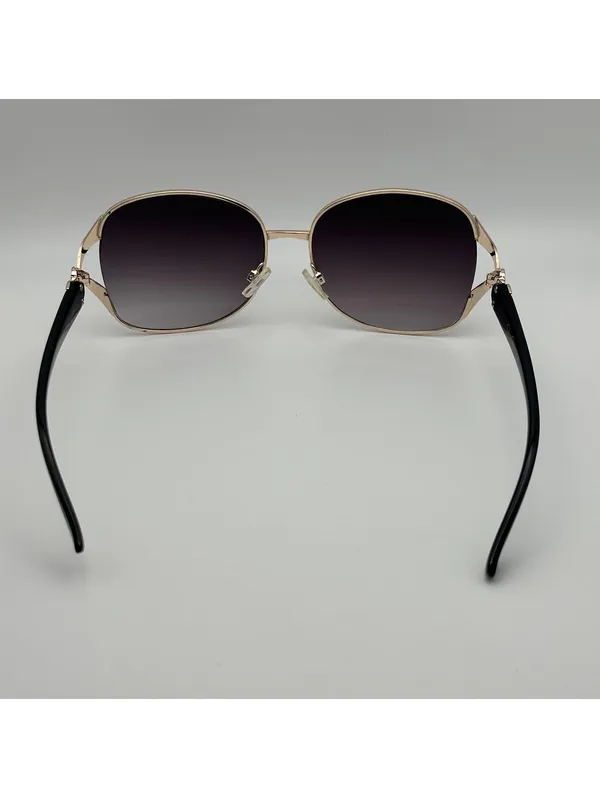 Jessica Simpson Gold Tone Square Gradient Sunglasses Black Temples - Image 7