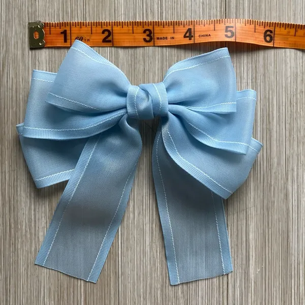 Light blue clip in hair bow - Image 3