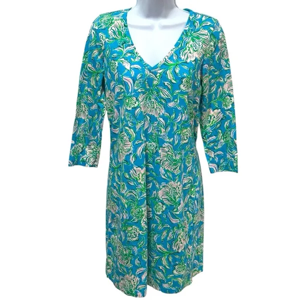 Lilly Pulitzer Tessa Dress‎ 3/4 Sleeve Resort Travel Coastal Vacation XXS - Image 2