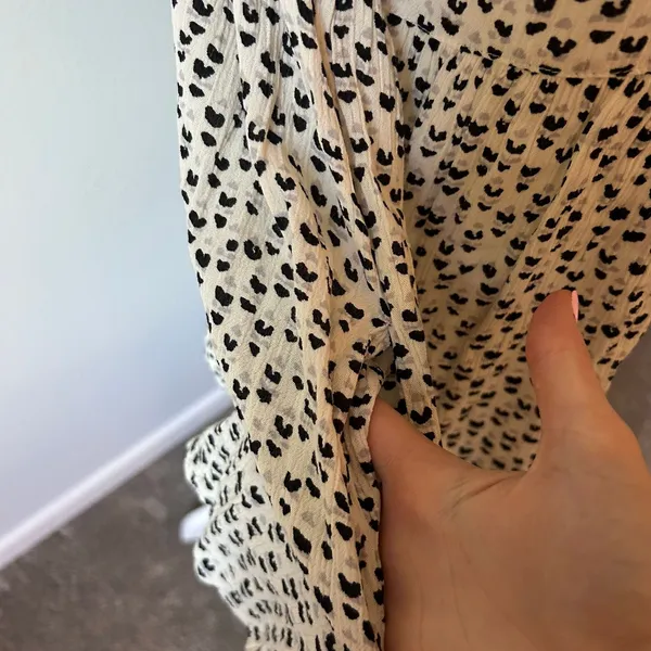 Vanessa Virginia by Anthropologie Spotted Black and White Blouse M - Image 10