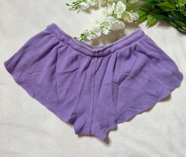 Boutique Purple Waffle Knit Shorts - Image 4