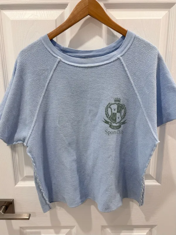 Retrobrand Terry cutoff sweatshirt size Small Blue - Image 6