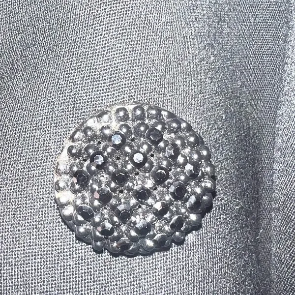 Vintage Black Wool Blend Winter Overcoat with Jeweled Buttons Size XL - Image 11