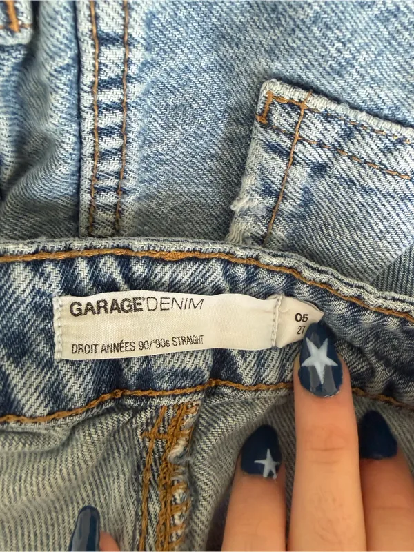 Garage Light Blue Distressed Straight-Leg Jeans - Image 3