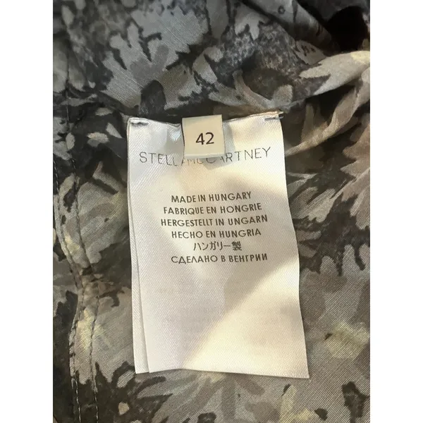 STELLA McCARTNEY Floral Cotton Silk Blend Sun Dress Gray FEMININE COMFY LUXURY - Image 5