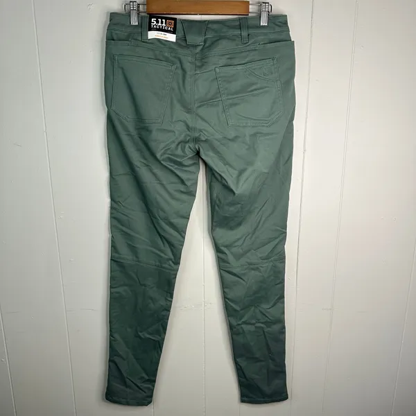 5.11 Tactical Wyldcat Pant Womens 10 Long Thyme Green Skinny Moto Zip NWT - Image 2