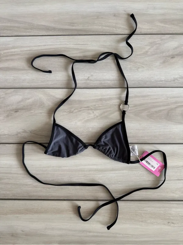 Edikted Kenni Ring Contrast Triangle Bikini Top Grey XS NWT - Image 5
