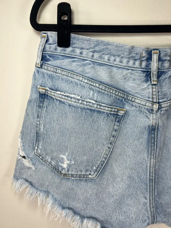 Agolde Parker Vintage Cut-Off Jean Shorts Swapmeet Light Wash Distressed Size 30 - Image 9