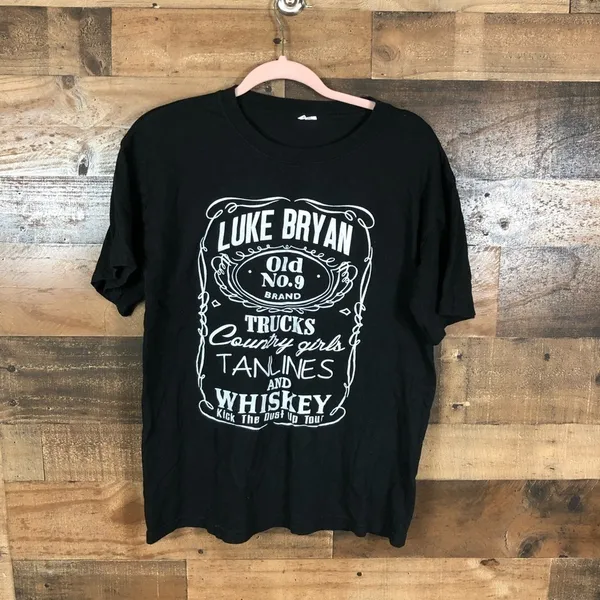 Luke Bryan‎ concert shirt size medium Black - Image 5