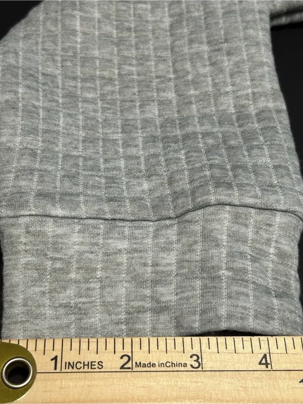 Women's XL Grey Quilted Waffle Christmas Tree Hoodie Holiday Pullover Sweatshirt - Image 7