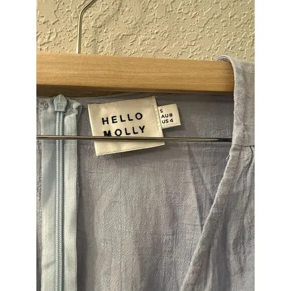 Hello Molly Dress‎ Womens S Blue London Calling Flowy Bohemian Faux Wrap Ladies - Image 4