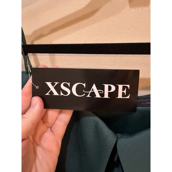 Xscape Women's Long Scuba Crepe Off-The-Shoulder Dress 3008X Size 4 Ruffle - Image 7