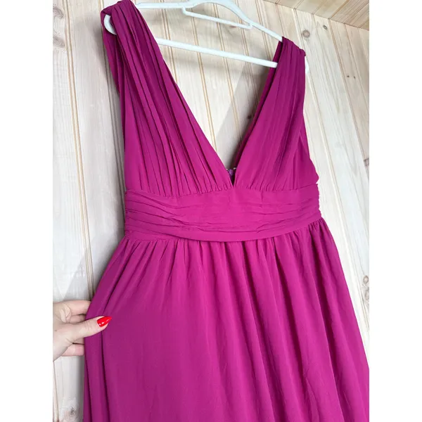 Lulus Heavenly Hues Magenta Maxi Dress Bridesmaid Gala Homecoming Party Large - Image 7