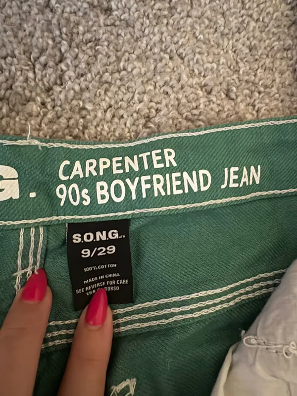 S.O.N.G Green Carpenter Jeans Size 29 - Image 3