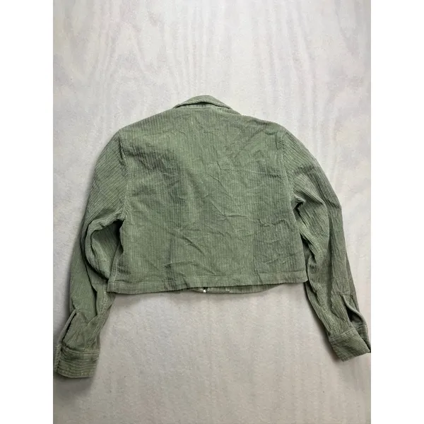 Tna Aritzia‎ Sage Green Corduroy Cropped Zip Up Jacket Womens XS - Image 5