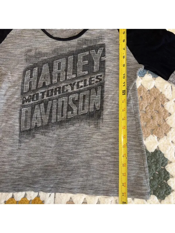 Harley-Davidson Motorcycles Woman’s L Madison Wisconsin Long Sleeve Raglan Tee - Image 8