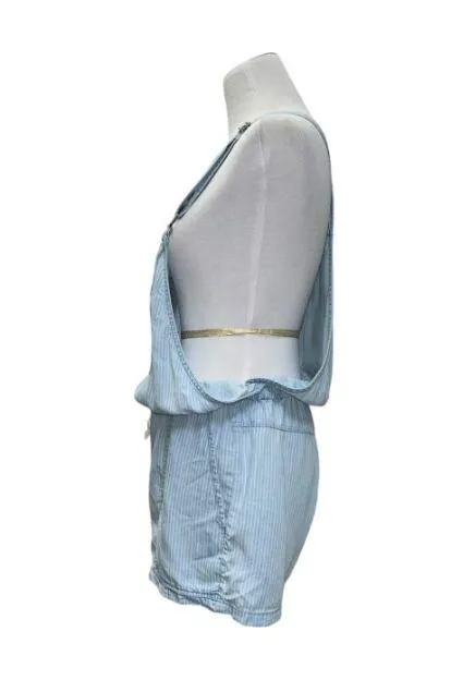 Lovestitch pinstripe short overalls L - Image 8