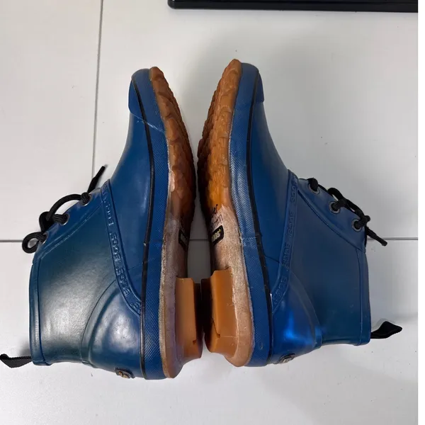 Bogs Charlot Rain Boots Womens Size 9 Blue Lace Up Rubber Waterproof Ankle Boot - Image 4