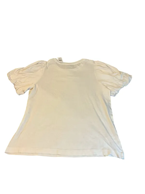 LOFT Beaded Floral Embellished Puff Sleeve Tee - NWT - Large - Image 4