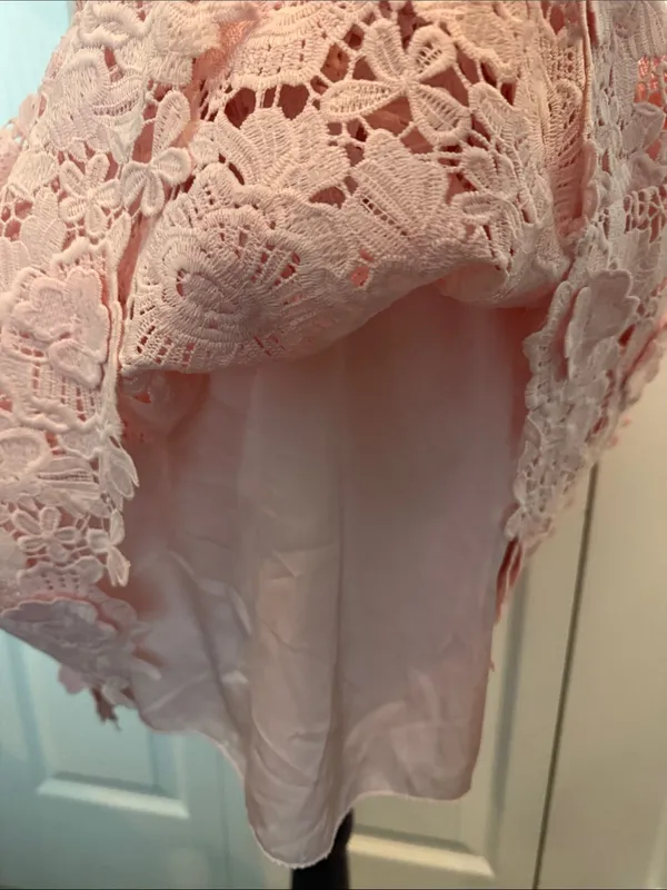 Altar'd State Pink Lace Spaghetti Strap Fit-and-Flare Dress - Image 11