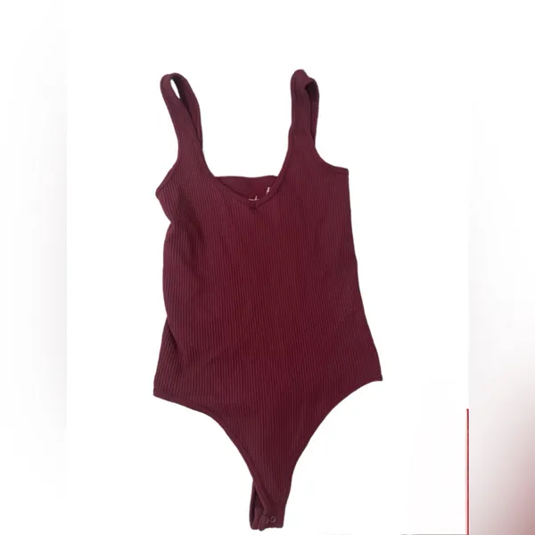 Free People Size M/L Ribbed Bodysuit Plum Wine Intimately Free medium / large - Image 5