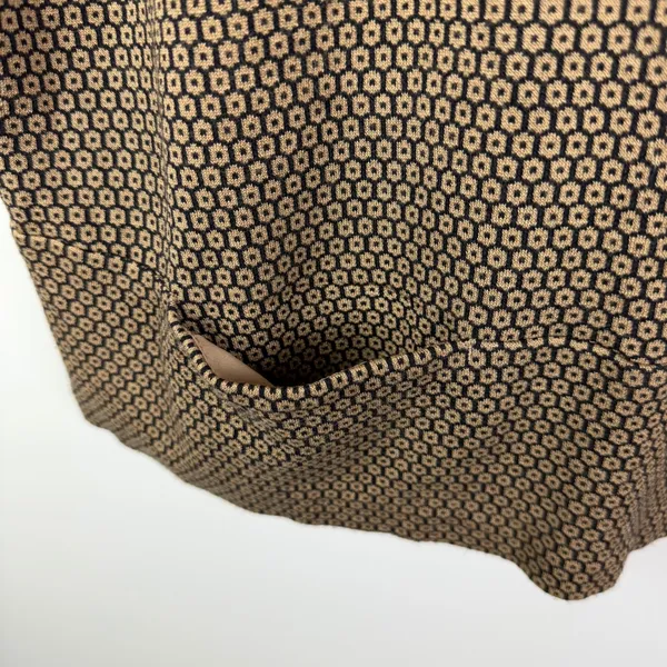 J Jill Ponte Knit Geometric Top‎ Size LP Brown Minimalist Stretch Office Comfy - Image 2