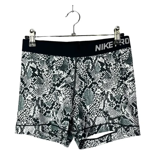 Nike Pro Black & White Snake Print‎ Compression Athletic Shorts L - Image 2