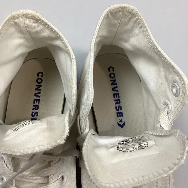 Converse White High Top All Star Chuck Taylor Sneakers Womens 9 Mens 7 - Image 3