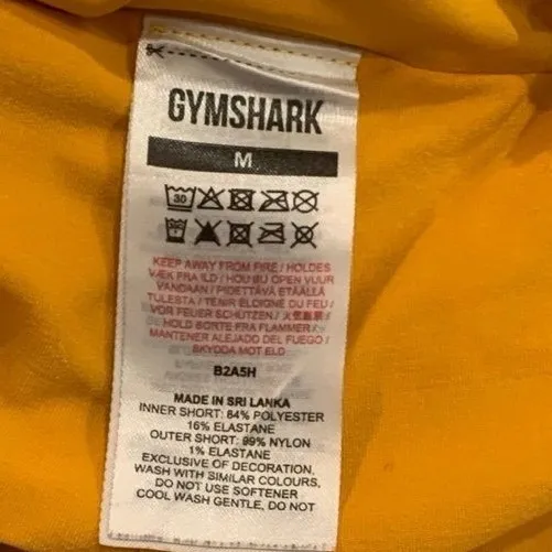 Gymshark Running Shorts Medium‎ Yellow Double Layer Athletic Gorpcore B2A5H - Image 2