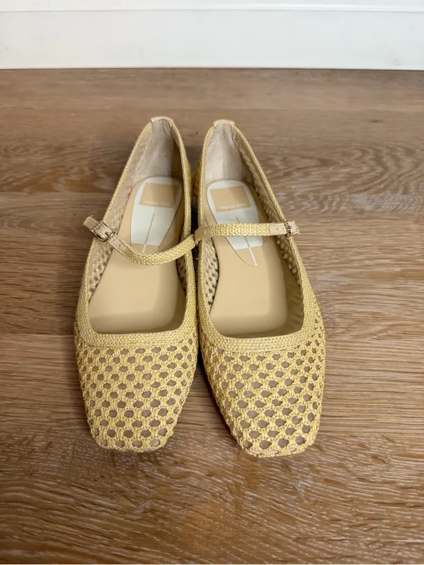 NWT Dolce Vita Reyes Natural Woven Raffia Mary Jane Ballet Flas, Size 5.5 - Image 7