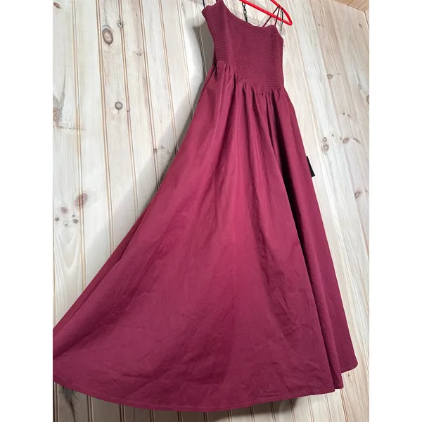 NWT Lulus Tandria Burgundy Smocked Sleeveless Midi Dress Gala Banquet Size M - Image 5
