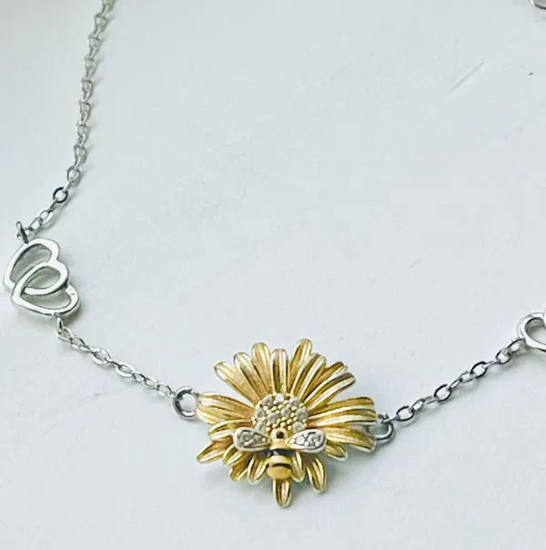 Anthropologie Sterling silver bee daisy bracelet - Image 3