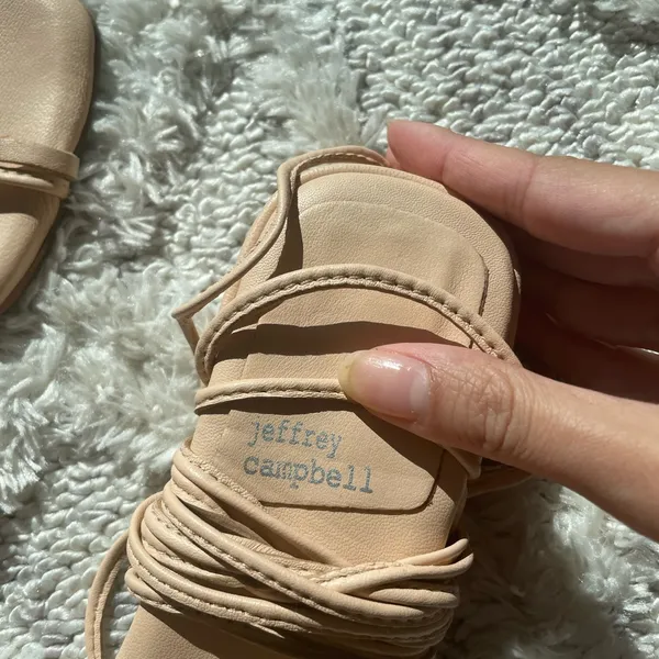 Jeffrey Campbell Agate Leather Low Block Heel Wrap Up Sandals - Image 5