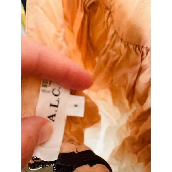 A. L. C. Multicolored Cotton Tan White Halter Neck Maxi Dress Size 6 - Image 10