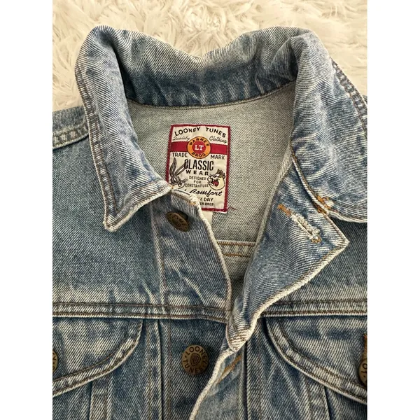 Vintage Warner Bros Looney‎ Tunes jean denim jacket M - Image 6