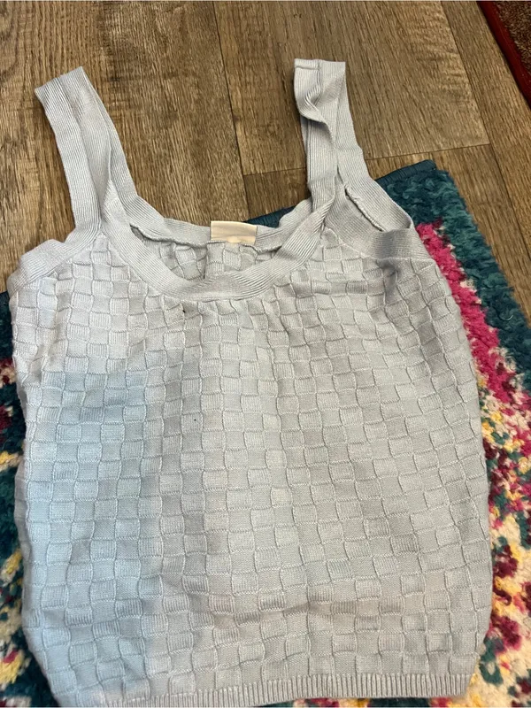 Abercrombie Classic Textured Knit Tank Top - Light blue - Image 3