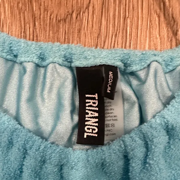 Triangl Swimwear Aqua Blue Strapless Bikini Set with Matching Pouch - Image 2