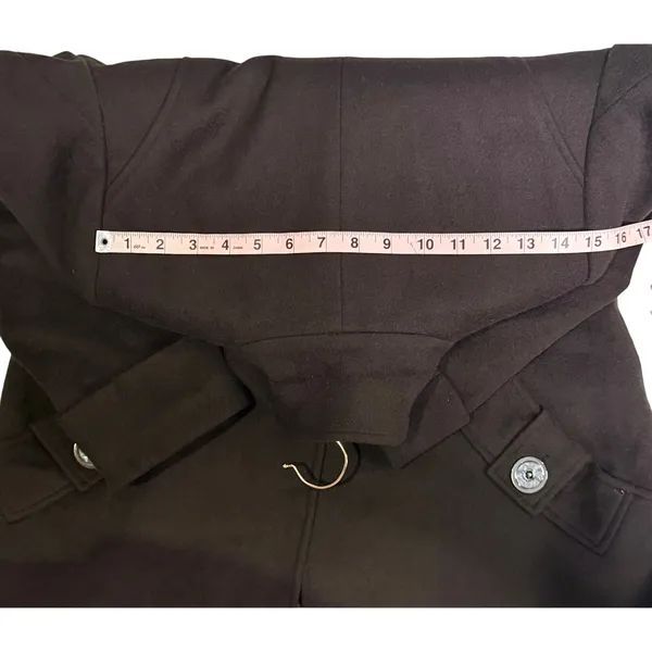 Kristen Blake Single Breasted Fine Australian Wool Button Pea Coat Brown S 6 - Image 16