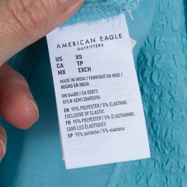American Eagle Smocked Mini‎ Dress Blue Womens Size XS NWT - Image 7