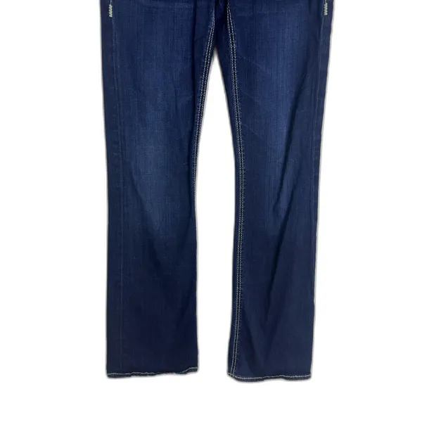 BKE Denim Stella Jeans Womens 28L Dark Wash Blue Bootcut Stretch Contrast Stitch - Image 4