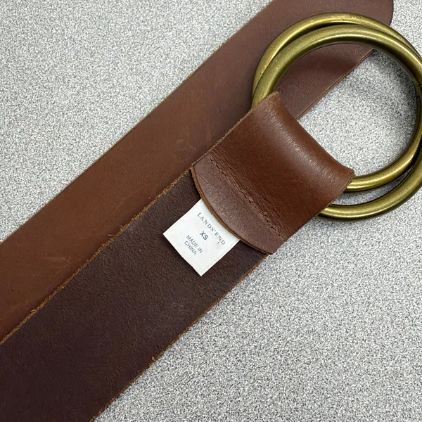 Lands' End Belt Womens XS Brown Leather Double O-Ring Buckle Casual Classic - Image 7