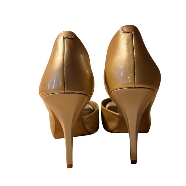 Jessica‎ Simpson Josette Pumps Womens 7.5 Gold Excellent Peep Toe d'Orsay Heels - Image 10