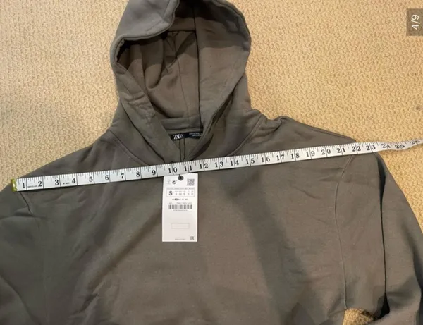 Zara Olive Green Cropped Hoodie & Joggers Set Size S - Image 3