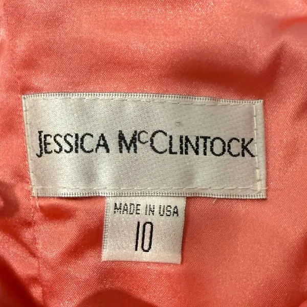 Vintage Jessica McClintock Pink Floral Lace Strapless Mermaid Maxi Dress size 10 - Image 5
