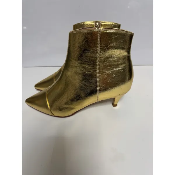 Dusty Gold Leather With Fur Inside Women's US Size 9 New - Image 2